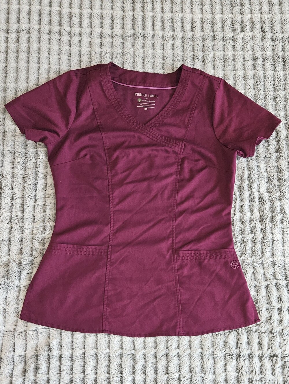 Women's Purple Label V-Neck Scrub Top - Berry